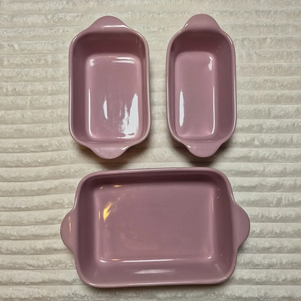 Our Place Ceramic Baking Dish Set 3 Piece Lavender Rectangular Stoneware